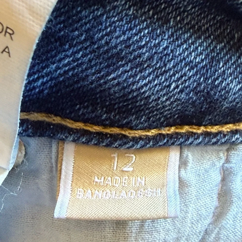 Michael Kors Denim Jeans Sz 12 Front Pockets Flare Dark Wash Classic Chic Womens